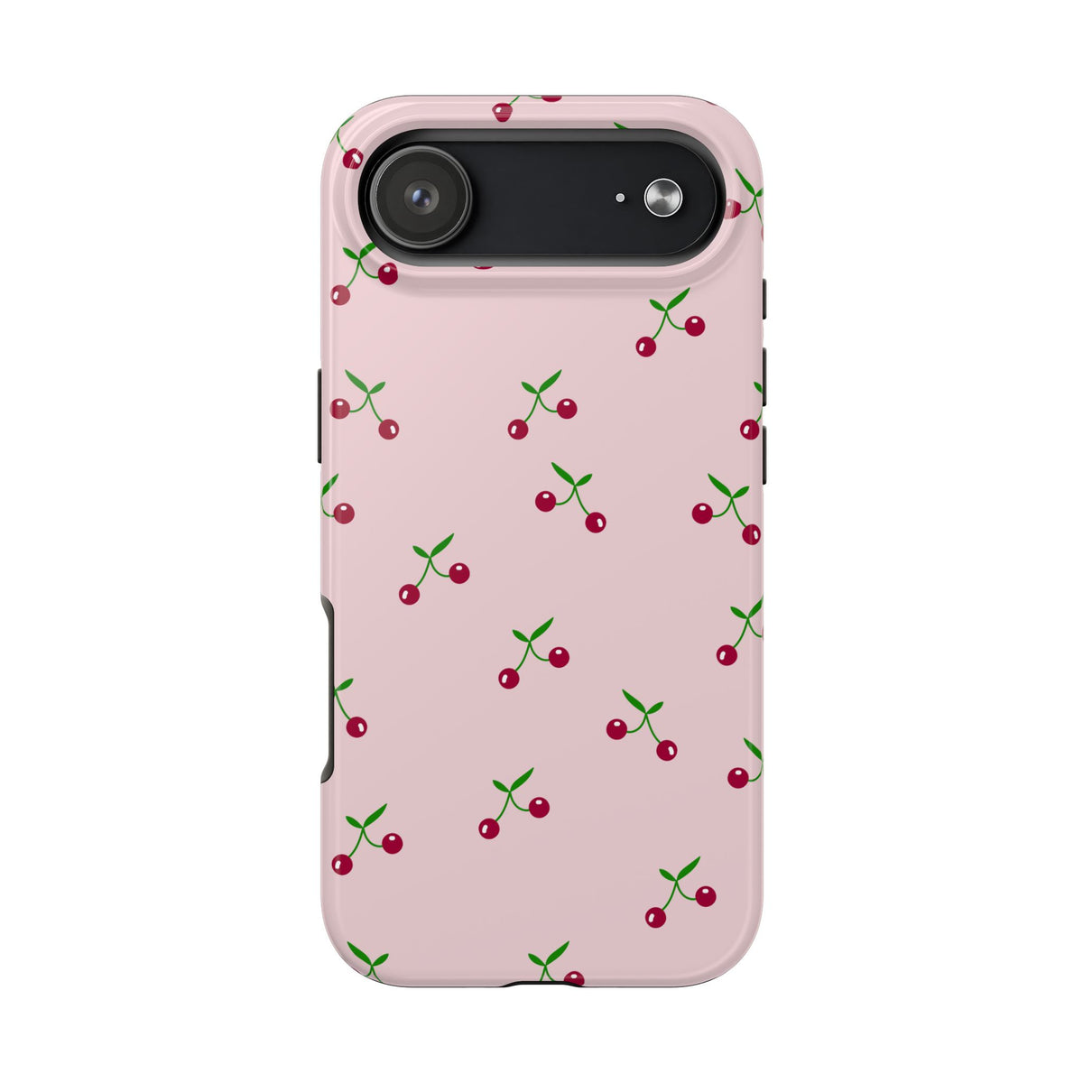 Cherry Pattern Tough Phone Case — Pink Protective iPhone Cover